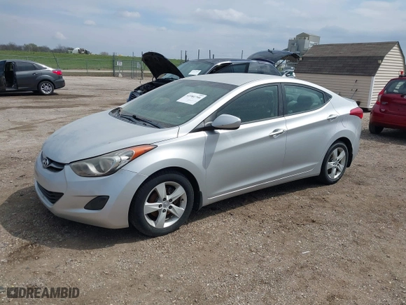 2012 Hyundai Elantra GLS with VIN KMHDH4AE0CU221022, listed as a IAAI auction lot 41981746 with 157,344 mi miles. Bid and sale history available at carsss.com. Image 2.