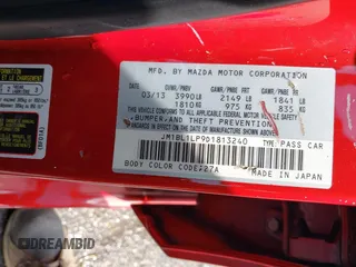 2013 Mazda 3 i Touring z VIN JM1BL1LP9D1813240, wystawiony jako IAAI lot #42405052 z przebiegiem 153 349 mil mil oraz . Historia ofert i sprzedaży dostępna na DreamBid. Obrazek 9.
