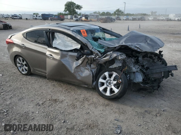 2013 Hyundai Elantra Limited with VIN 5NPDH4AE3DH385400, listed as a Copart auction lot 52817325 with 119,294 mi miles and Salvage Title. Bid and sale history available at DreamBid. Image 4.