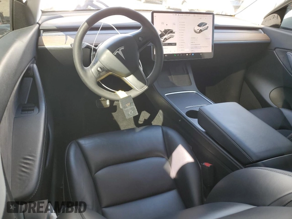 2021 Tesla Model Y Long Range with VIN 5YJYGDEEXMF146617, listed as a Copart auction lot 49347125 with 98,084 mi miles and Salvage Title. Bid and sale history available at DreamBid. Image 8.