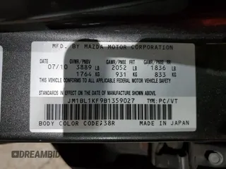 2011 Mazda 3 GX with VIN JM1BL1KF9B1359027, listed as a Copart auction lot 85488624 with 238,160 mi miles and Clean Title. Bid and sale history available at carsss.com. Image 13.