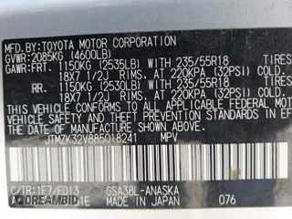 2008 Toyota RAV4 Sport with VIN JTMZK32V885018241, listed as a IAAI auction lot 42224235 with 208,321 mi miles and . Bid and sale history available at DreamBid. Image 9.