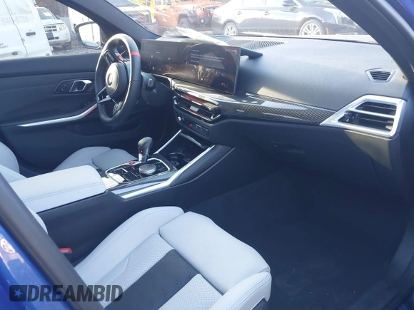 2025 BMW M3 Competition xDrive with VIN WBS33HJ05SFT74162, listed as a IAAI auction lot 41609207 with 2,912 mi miles and . Bid and sale history available at DreamBid. Image 5.