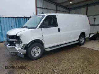 2022 Chevrolet Express Cargo Van with VIN 1GCWGAFP2N1195696, listed as a Copart auction lot 50023535 with 0 mi miles and Clean Title. Bid and sale history available at carsss.com. Image 1.