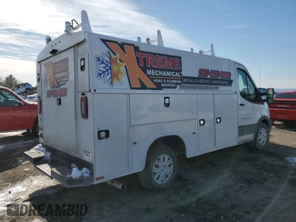 2021 Ford Transit with VIN 1FDBW5P83MKA16280, listed as a Copart auction lot 41982805 with 54,017 mi miles and Salvage Title. Bid and sale history available at DreamBid. Image 3.