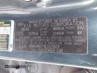 2014 Kia Cadenza Premium with VIN KNALN4D74E5125829, listed as a IAAI auction lot 41244172 with 167,617 mi miles. Bid and sale history available at carsss.com. Image 9.