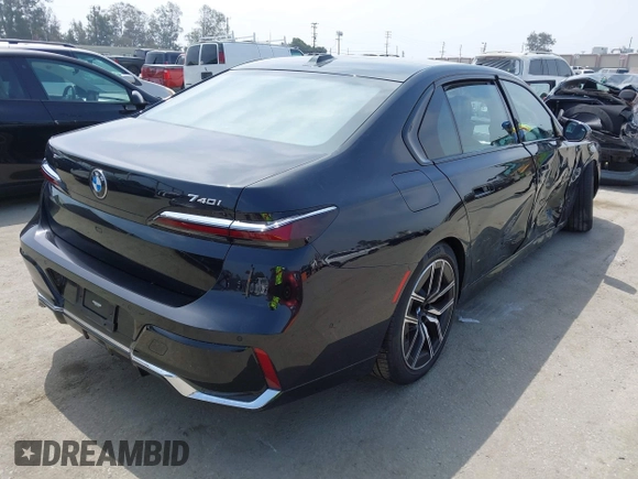 2023 BMW 7 Series 740i with VIN WBA23EH02PCM14257, listed as a IAAI auction lot 42408167 with Not provided miles and . Bid and sale history available at DreamBid. Image 4.