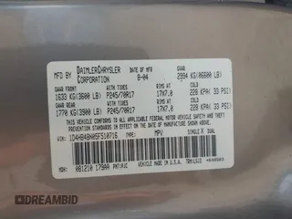 2005 Dodge Durango SLT с VIN 1D4HB48N05F510716, выставлен на аукционе IAAI как лот 42675423 с пробегом 149 868 миль миль и . История ставок и продаж доступна на DreamBid. Изображение 9.