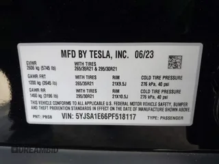 2023 Tesla Model S Plaid с VIN 5YJSA1E66PF518117, выставлен на аукционе IAAI как лот 41344515 с пробегом Не указан миль и . История ставок и продаж доступна на DreamBid. Изображение 9.