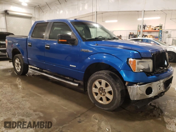2012 Ford F-150 XL with VIN 1FTFW1ET3CKD68893, listed as a Copart auction lot 74449654 with 161,232 mi miles and Salvage title. Bid and sale history available at DreamBid. Image 4.