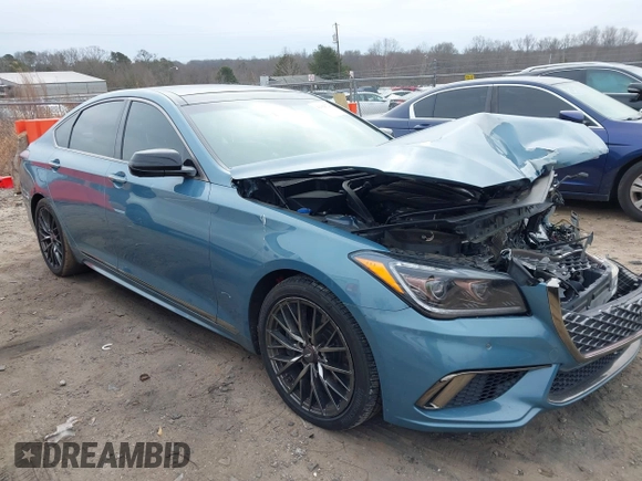 2018 Genesis G80 Sport z VIN KMHGN4JB6JU222877, wystawiony jako IAAI lot #41364724 z przebiegiem 133 550 mil mil oraz . Historia ofert i sprzedaży dostępna na DreamBid. Obrazek 1.