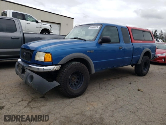 2001 Ford Ranger XL Fleet with VIN 1FTZR15E41PA65773, listed as a Copart auction lot 46953075 with 271,463 mi miles and Salvage Title. Bid and sale history available at carsss.com. Image 1.