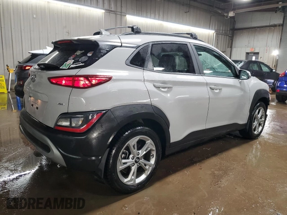 2023 Hyundai Kona SEL with VIN KM8K3CAB5PU946983, listed as a Copart auction lot 52311165 with 27,141 mi miles and Salvage Title. Bid and sale history available at DreamBid. Image 3.