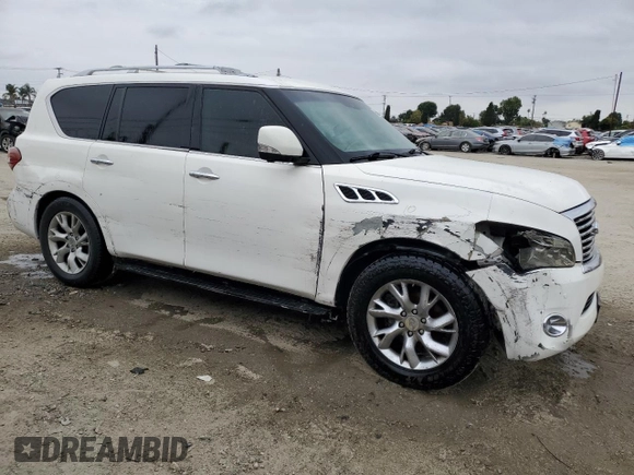2011 Infiniti QX56 7-passenger with VIN JN8AZ2NF1B9500206, listed as a Copart auction lot 54245325 with 189,438 mi miles and Salvage Title. Bid and sale history available at carsss.com. Image 4.