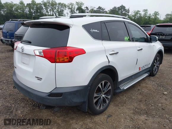 2015 Toyota RAV4 Limited with VIN 2T3DFREV2FW272501, listed as a IAAI auction lot 42496886 with 100,356 mi miles and . Bid and sale history available at DreamBid. Image 4.
