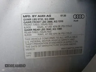 2020 Audi SQ5 Prestige with VIN WA1C4AFY2L2056769, listed as a Copart auction lot 57698973 with 40,048 mi miles. Bid and sale history available at carsss.com. Image 13.