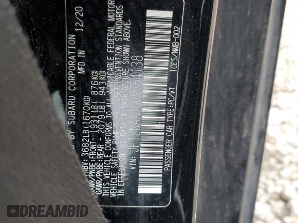 2020 Toyota 86 z VIN JF1ZNAA10L9754138, wystawiony jako Copart lot #85822854 z przebiegiem 56 002 mil mil oraz Szkoda całkowita • Salvage title. Historia ofert i sprzedaży dostępna na DreamBid. Obrazek 12.
