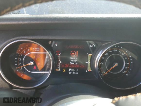 2020 Jeep Wrangler Unlimited Sahara with VIN 1C4HJXEN0LW318599, listed as a Copart auction lot 53258355 with 68,131 mi miles and Salvage title. Bid and sale history available at DreamBid. Image 9.