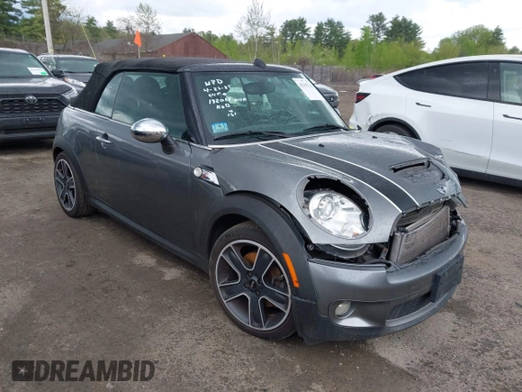 2010 MINI Convertible S with VIN WMWMS3C59ATY51392, listed as a IAAI auction lot 42192716 with 117,628 mi miles and . Bid and sale history available at DreamBid. Image 1.