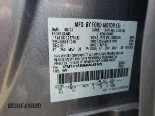 2021 Ford Mustang Mach-E Select z VIN 3FMTK1SS5MMA49169, wystawiony jako Copart lot #54098855 z przebiegiem 52 363 mil mil oraz Szkoda całkowita • Salvage title. Historia ofert i sprzedaży dostępna na DreamBid. Obrazek 13.
