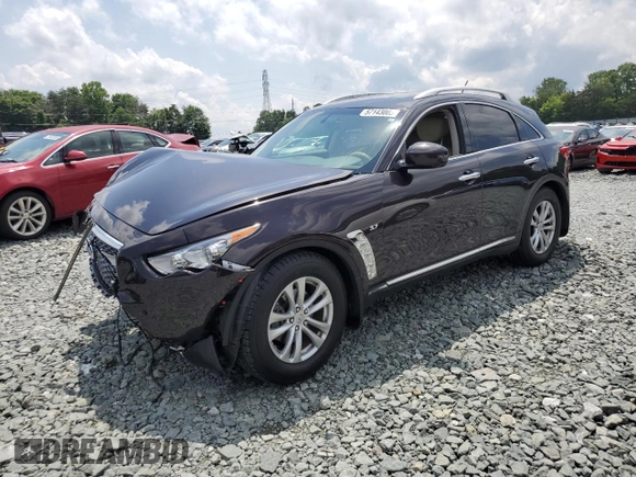 2017 Infiniti QX70 z VIN JN8CS1MW2HM412523, wystawiony jako Copart lot #57143005 z przebiegiem 79 564 mil mil oraz Szkoda całkowita • Salvage title. Historia ofert i sprzedaży dostępna na DreamBid. Obrazek 1.
