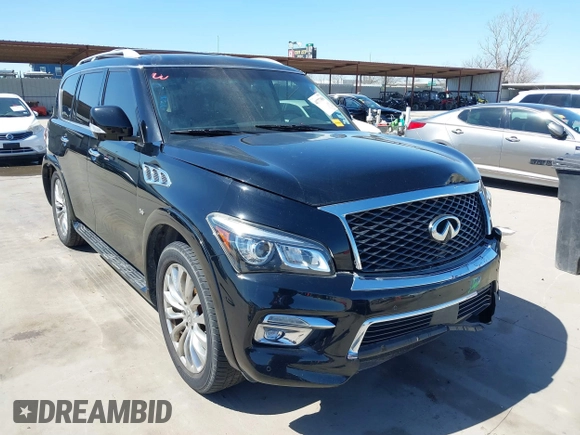 2015 Infiniti QX80 with VIN JN8AZ2NF5F9574668, listed as a IAAI auction lot 41777456 with 131,606 mi miles. Bid and sale history available at carsss.com. Image 1.
