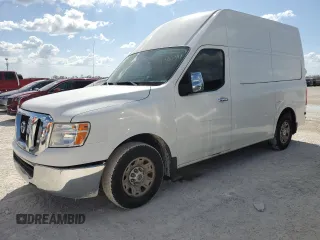 2012 Nissan NV SV with VIN 1N6AF0LY0CN107784, listed as a Copart auction lot 77251114 with 0 mi miles and Salvage Title. Bid and sale history available at carsss.com. Image 1.