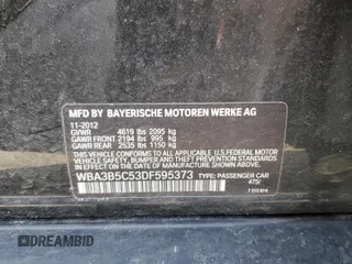 2013 BMW 3 Series 328i xDrive z VIN WBA3B5C53DF595373, wystawiony jako Copart lot #54227095 z przebiegiem 92 311 mil mil oraz Szkoda całkowita • Salvage title. Historia ofert i sprzedaży dostępna na DreamBid. Obrazek 13.