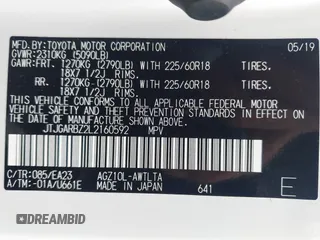 2020 Lexus NX 300 with VIN JTJGARBZ2L2160592, listed as a IAAI auction lot 42439214 with 44,617 mi miles and . Bid and sale history available at DreamBid. Image 9.