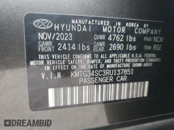 2024 Genesis G70 2.5T with VIN KMTG34SC3RU137851, listed as a Copart auction lot 79806754 with 9,428 mi miles and Salvage Title. Bid and sale history available at carsss.com. Image 12.