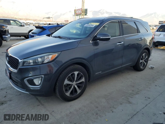 2016 Kia Sorento EX with VIN 5XYPHDA54GG111843, listed as a Copart auction lot 83006394 with 116,421 mi miles and Salvage Title. Bid and sale history available at carsss.com. Image 1.