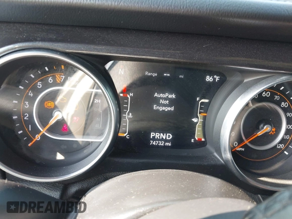 2020 Jeep Wrangler Unlimited Sahara with VIN 1C4HJXEG6LW211932, listed as a IAAI auction lot 42040546 with 74,732 mi miles and . Bid and sale history available at DreamBid. Image 7.