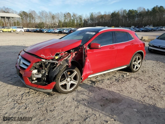 2015 Mercedes-Benz GLA-Class GLA 250 with VIN WDCTG4GB2FJ073505, listed as a Copart auction lot 87386204 with 155,872 mi miles and Salvage Title. Bid and sale history available at carsss.com. Image 1.