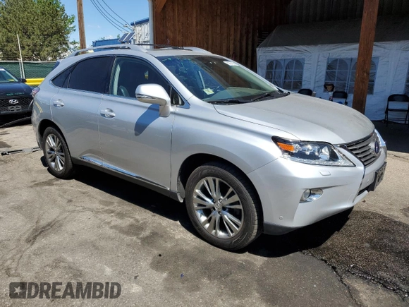 2013 Lexus RX 450h with VIN JTJBC1BA0D2053168, listed as a Copart auction lot 57821265 with 88,835 mi miles and Salvage title. Bid and sale history available at DreamBid. Image 4.