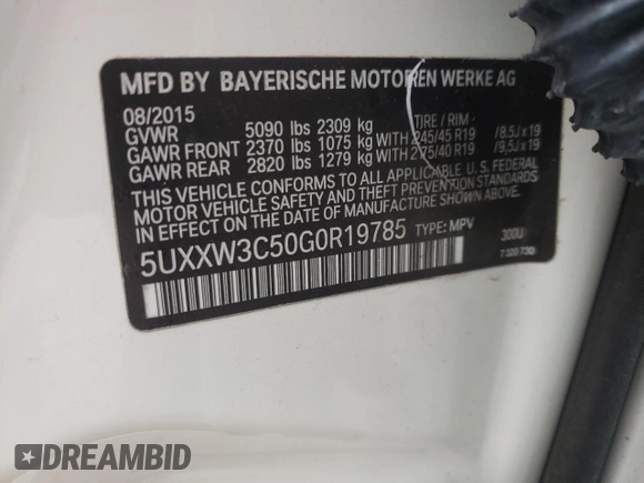 2016 BMW X4 xDrive28i with VIN 5UXXW3C50G0R19785, listed as a Copart auction lot 67540973 with 109,641 mi miles. Bid and sale history available at carsss.com. Image 15.