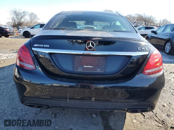 2017 Mercedes-Benz C 43 AMG with VIN 55SWF6EBXHU195218, listed as a Copart auction lot 41504645 with 97,108 mi miles and Salvage Title. Bid and sale history available at DreamBid. Image 6.