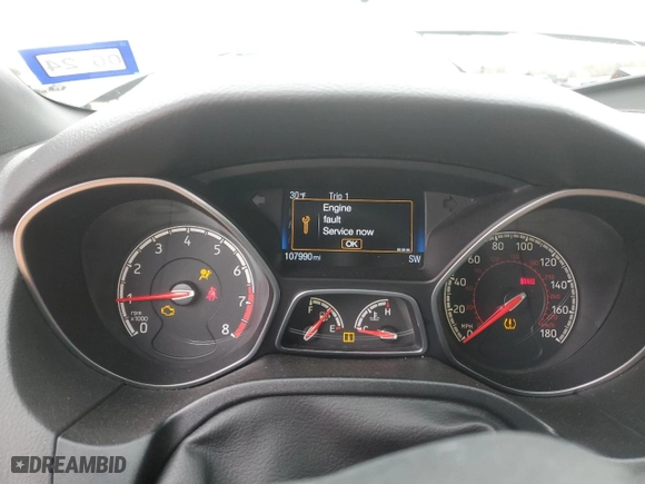 2015 Ford Focus ST with VIN 1FADP3L97FL240331, listed as a Copart auction lot 46222405 with 107,990 mi miles and Salvage Title. Bid and sale history available at carsss.com. Image 9.