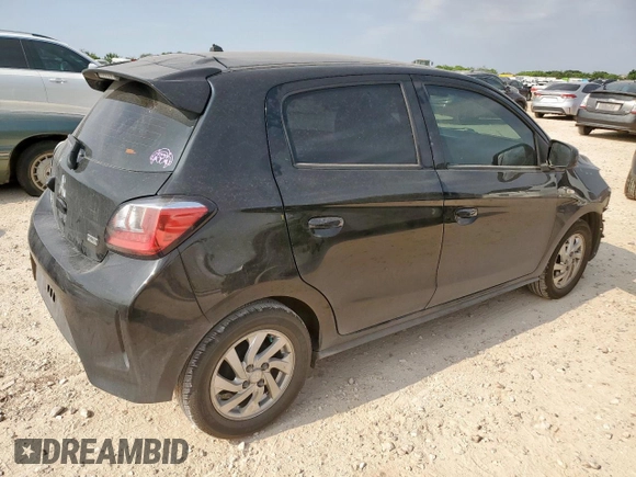 2021 Mitsubishi Mirage ES with VIN ML32AUHJXMH009762, listed as a Copart auction lot 57214675 with 49,333 mi miles and Salvage title. Bid and sale history available at DreamBid. Image 3.