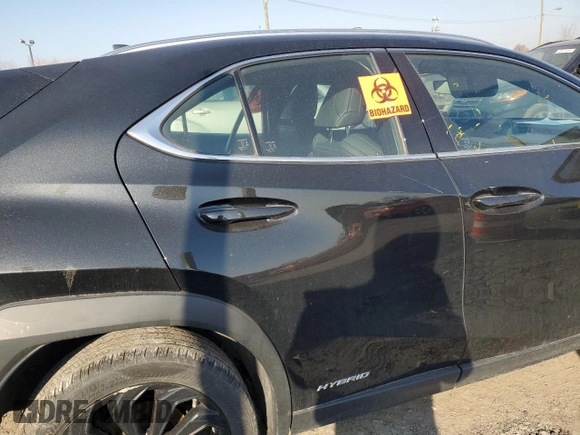 2021 Lexus UX with VIN JTHR9JBH4M2053802, listed as a Copart auction lot 48591765 with 46,150 mi miles and Salvage Title. Bid and sale history available at carsss.com. Image 10.