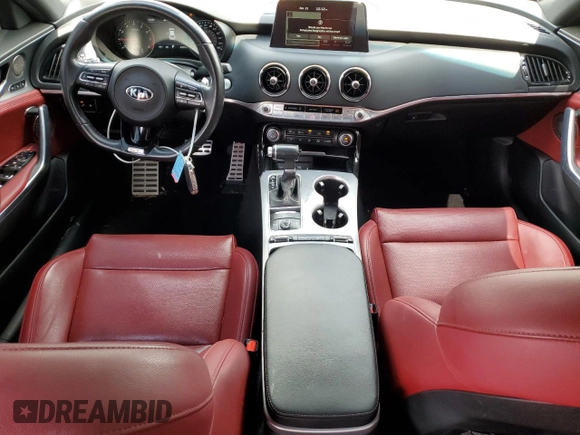 2020 Kia Stinger GT1 with VIN KNAE45LC8L6081602, listed as a Copart auction lot 52291265 with 32,874 mi miles and Salvage Title. Bid and sale history available at DreamBid. Image 8.