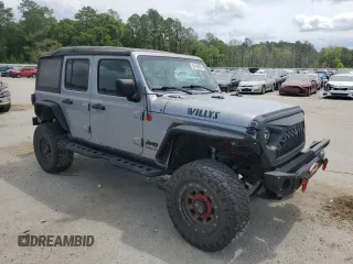2020 Jeep Wrangler Unlimited Willys z VIN 1C4HJXDG5LW216718, wystawiony jako Copart lot #53144705 z przebiegiem 27 932 mil mil oraz Czysty tytuł • Clean title. Historia ofert i sprzedaży dostępna na DreamBid. Obrazek 4.