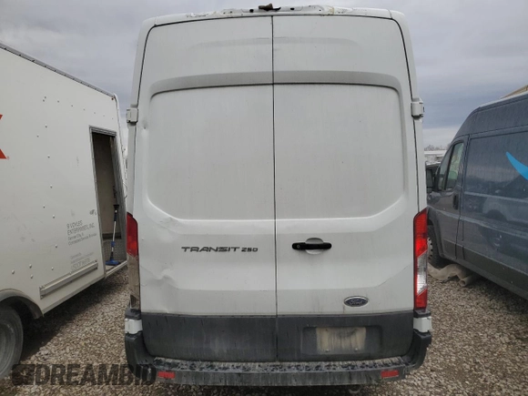 2023 Ford Transit Cargo with VIN 1FTBR1X86PKA91709, listed as a Copart auction lot 50389085 with 107,777 mi miles and Salvage title. Bid and sale history available at DreamBid. Image 6.