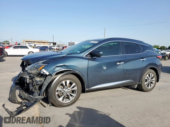 2018 Nissan Murano SL z VIN 5N1AZ2MG4JN109087, wystawiony jako Copart lot #57267565 z przebiegiem 86 388 mil mil oraz Szkoda całkowita • Salvage title. Historia ofert i sprzedaży dostępna na DreamBid. Obrazek 1.