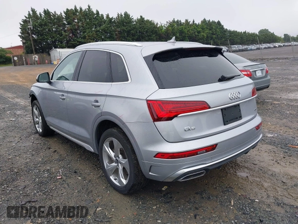 2022 Audi Q5 S line Premium Plus with VIN WA1EAAFY7N2002131, listed as a IAAI auction lot 42496307 with 25,840 mi miles and . Bid and sale history available at DreamBid. Image 3.