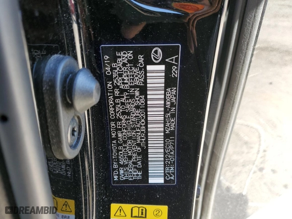 2019 Lexus UX with VIN JTHU9JBH0K2011084, listed as a Copart auction lot 50531643 with 40,029 mi miles. Bid and sale history available at carsss.com. Image 13.