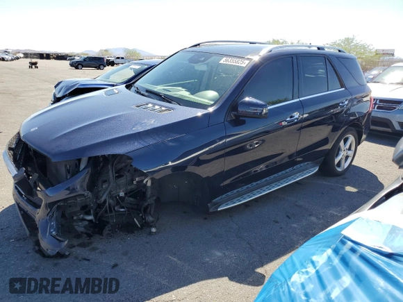 2017 Mercedes-Benz GLE 350 with VIN 4JGDA5JB2HA838401, listed as a Copart auction lot 56355825 with 103,651 mi miles and Salvage title. Bid and sale history available at DreamBid. Image 1.