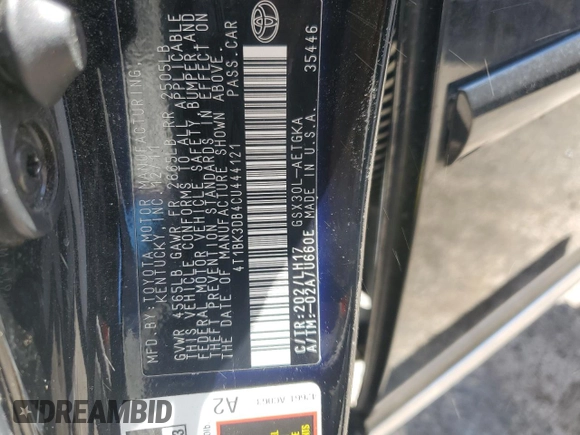 2012 Toyota Avalon z VIN 4T1BK3DB4CU444121, wystawiony jako Copart lot #54421985 z przebiegiem 108 838 mil mil oraz Szkoda całkowita • Salvage title. Historia ofert i sprzedaży dostępna na DreamBid. Obrazek 13.