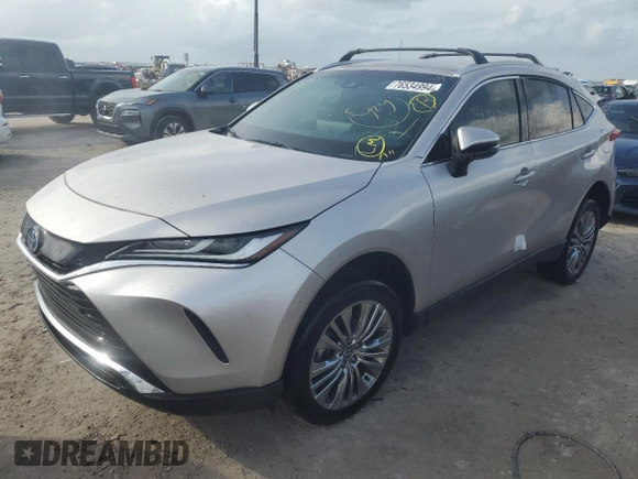 2022 Toyota Venza LE with VIN JTEAAAAH4NJ114334, listed as a Copart auction lot 76534994 with 34,338 mi miles and Non Repairable. Bid and sale history available at carsss.com. Image 1.