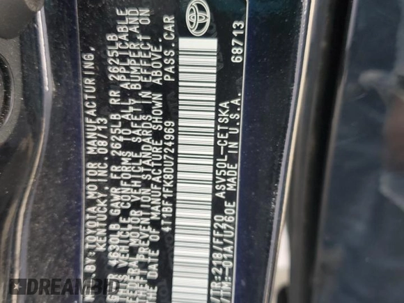 2013 Toyota Camry L with VIN 4T1BF1FK8DU724969, listed as a Copart auction lot 47489725 with 98,438 mi miles and Salvage Title. Bid and sale history available at carsss.com. Image 12.