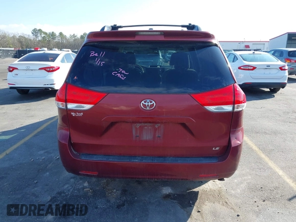 2012 Toyota Sienna LE AAS with VIN 5TDKK3DCXCS227268, listed as a IAAI auction lot 41504555 with 268,609 mi miles. Bid and sale history available at carsss.com. Image 16.
